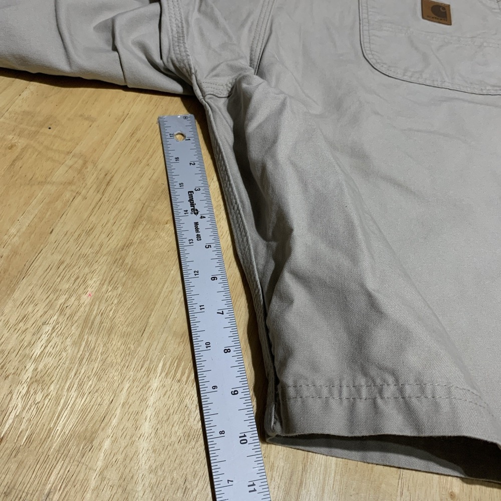 Vintage Carhartt Carpenter Shorts 40x10 B147 Light Tan Cotton Original Fit - Picture 6 of 8